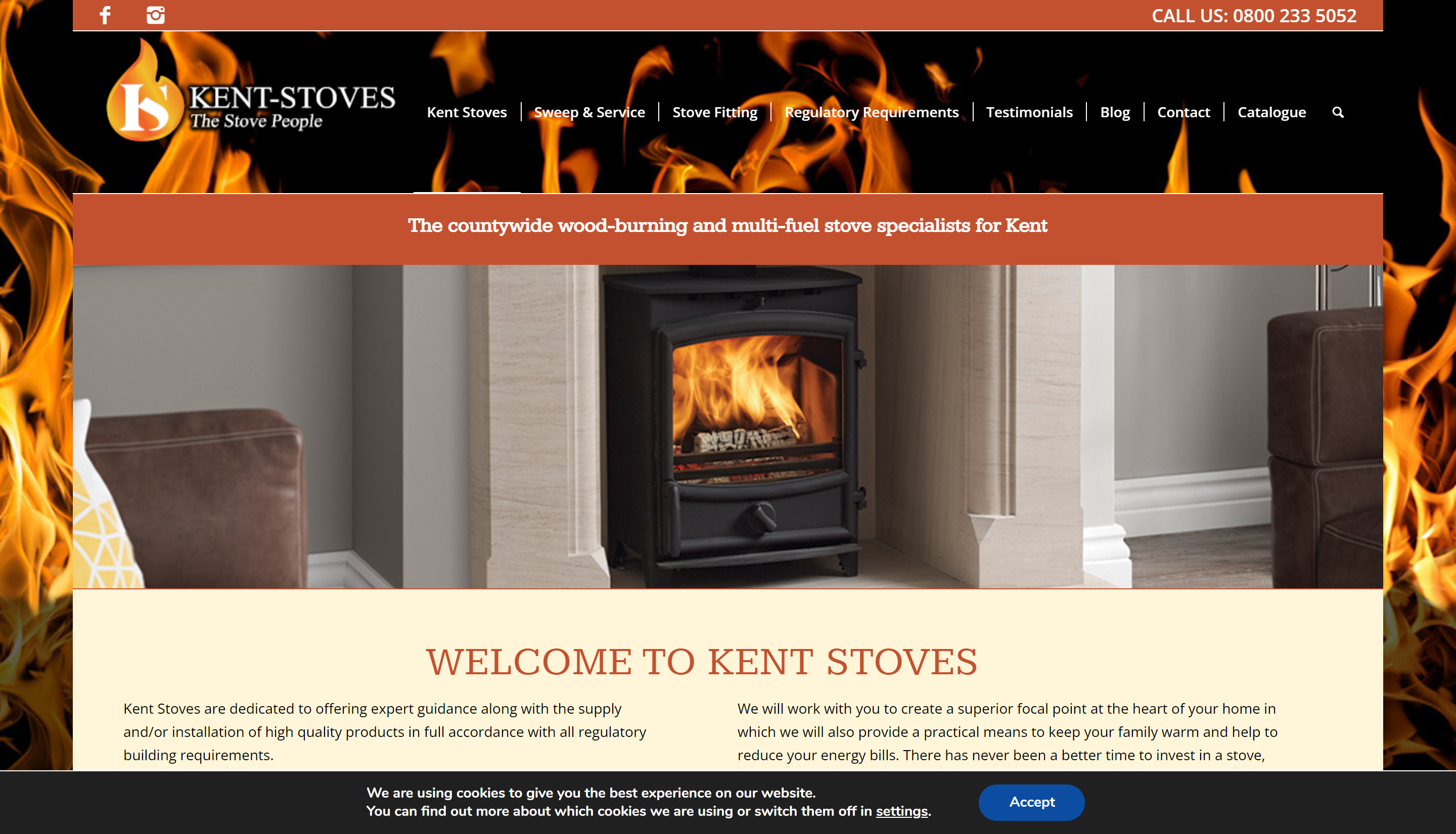 kent stoves website by ayshella ltd